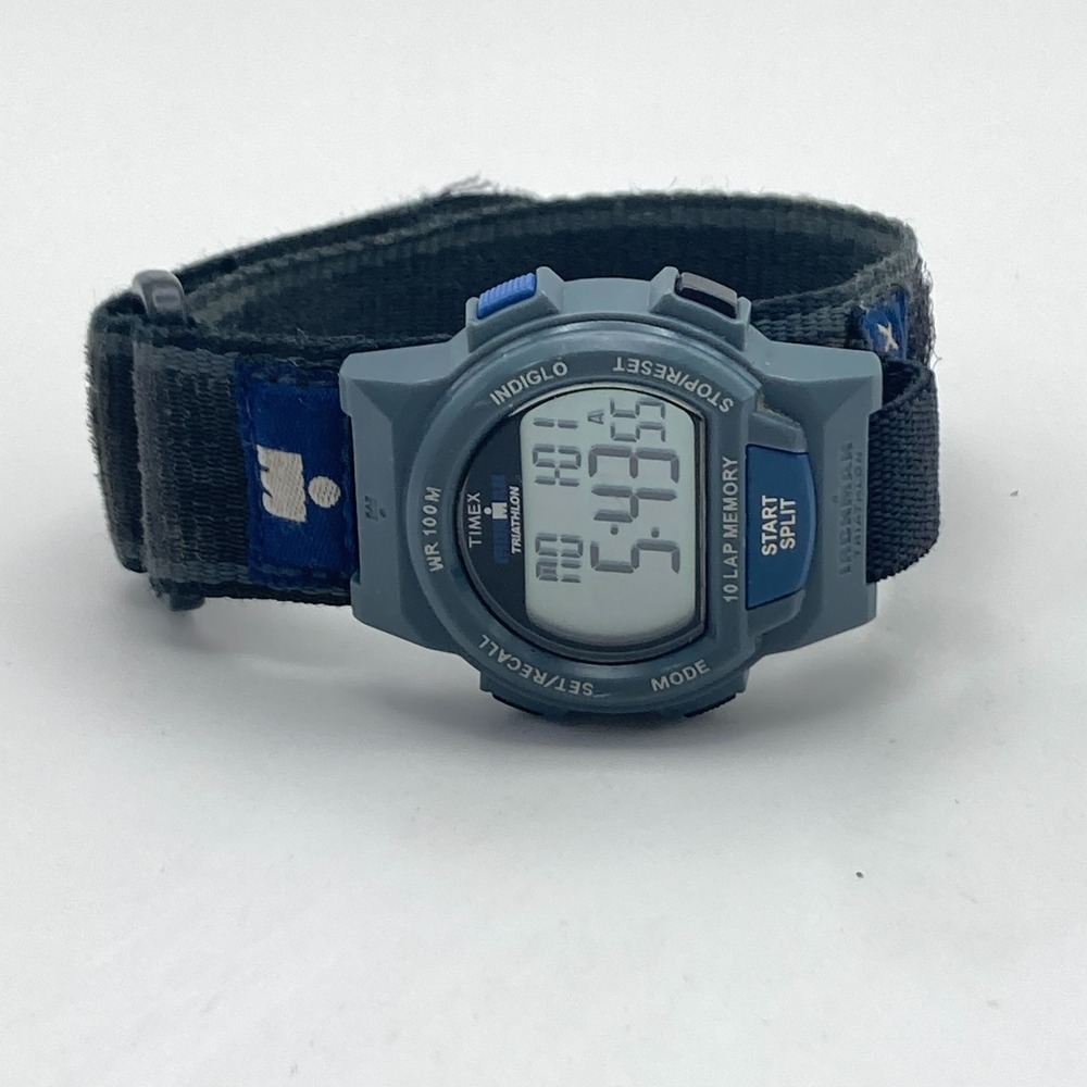 Timex Ironman Men's Watch Digital Gray Blue Indiglo 10 Lap Chrono New Battery - Picture 11 of 16